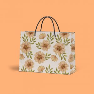 White Floral Shopping Bags