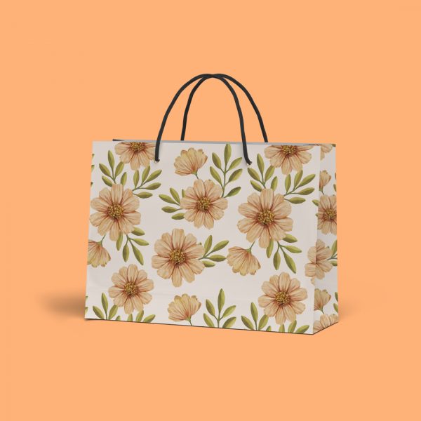 White Floral Shopping Bags