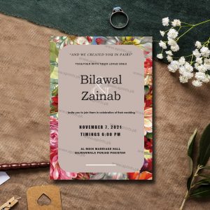 Saturated Floral Wedding Card