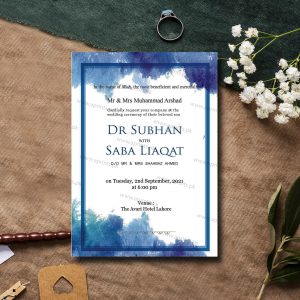 Blue Wedding Card