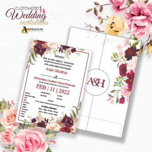 Vellum Covered Floral Wedding Card