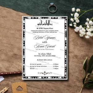 Black Border Frame Wedding Invitation Card