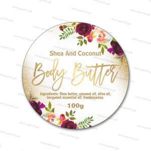 Gold Maroon Floral Wedding Sticker