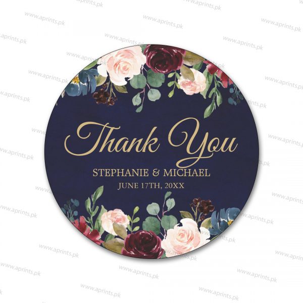 Blue Floral Sticker