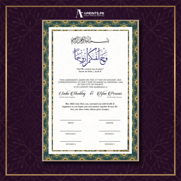 Nikkah Poster Green Lash
