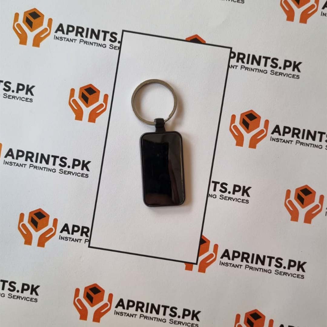 Metal Keychain Black Rectangle - Image 2