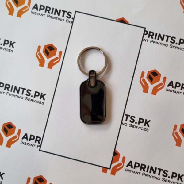Metal Keychain Black Round Edges - Image 2