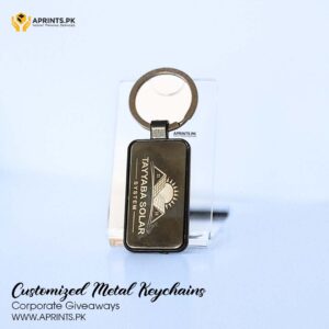 Metal Keychain Black Rectangle
