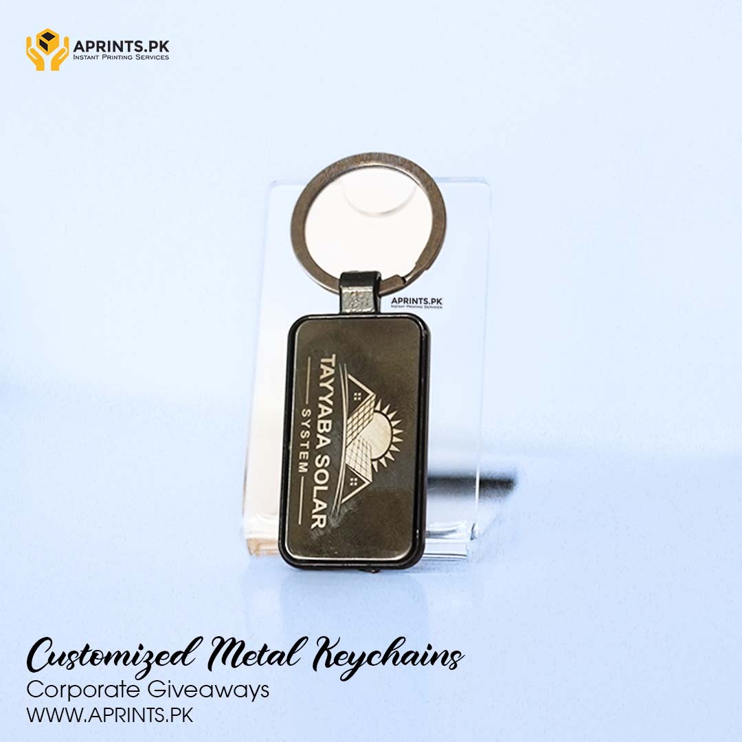 Metal Keychain Black Rectangle